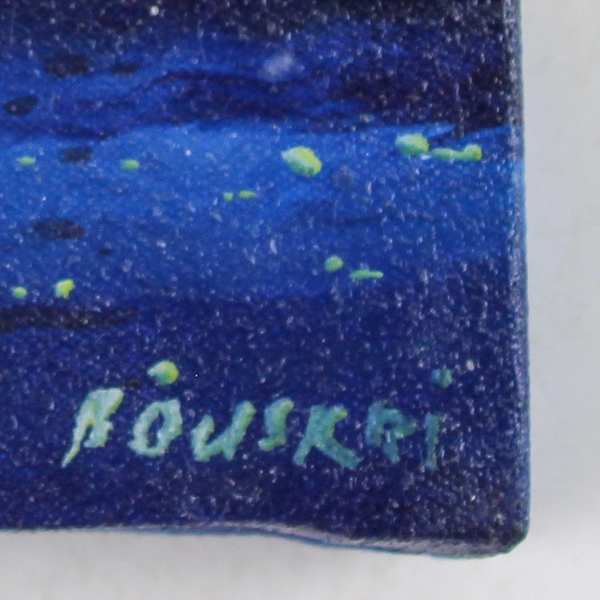 Small Original Oil Painting Sunset Cityscape Signed 6x4 inch