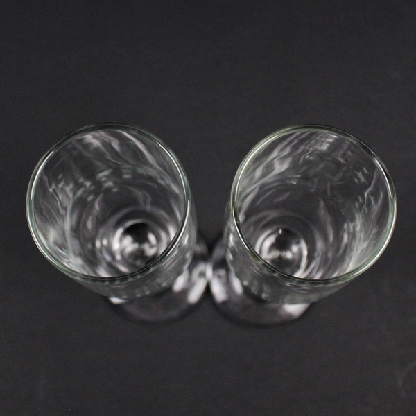 Pair of Crystal Champagne Glasses Etched Bruce Marie With Stars