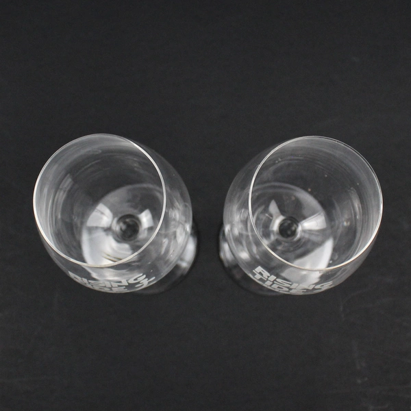 Lot of 2 Reidel Crystal Wine Glasses Advertising The Rising Tide Wine Fest