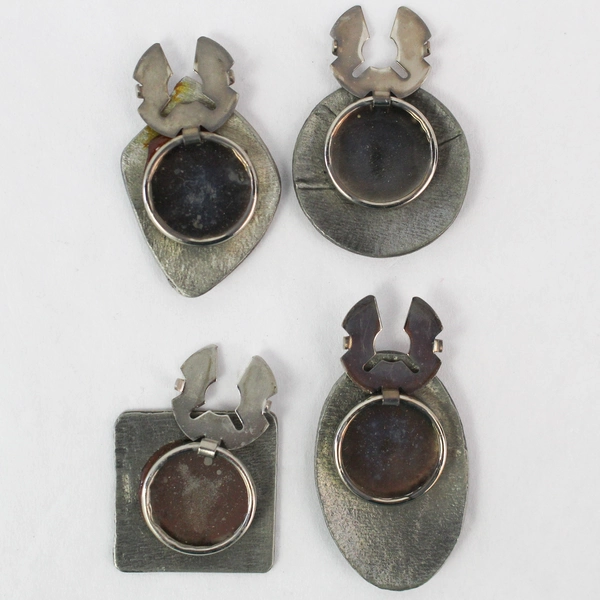 Vintage Set of 4 Silver-Toned Southwestern Style Button Covers