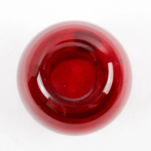 Vintage Anchor Hocking Royal Ruby Round Ivy Ball Vase 4"