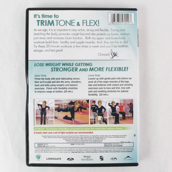 Jane Fonda Trim Tone & Flex Prime Time 2 Workouts DVD 2011 Lionsgate