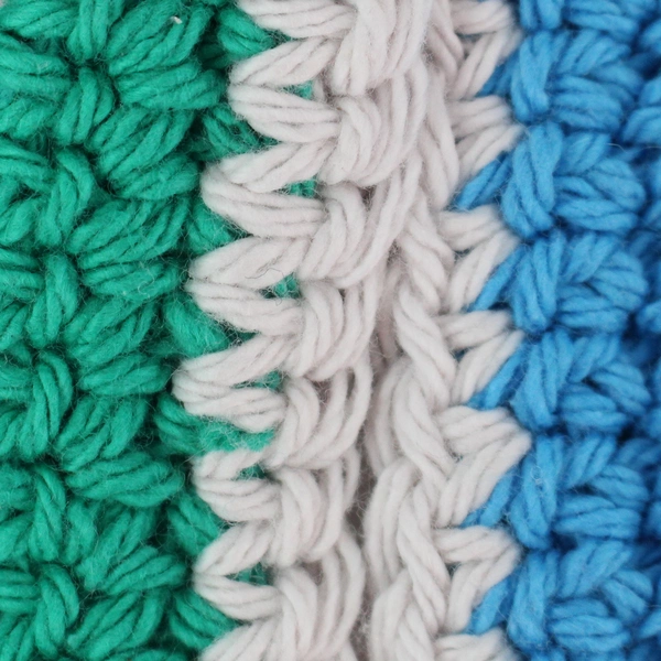 Lot of 2 Handmade Crochet 6" Blue & Green Granny Squares for DIY Crafting