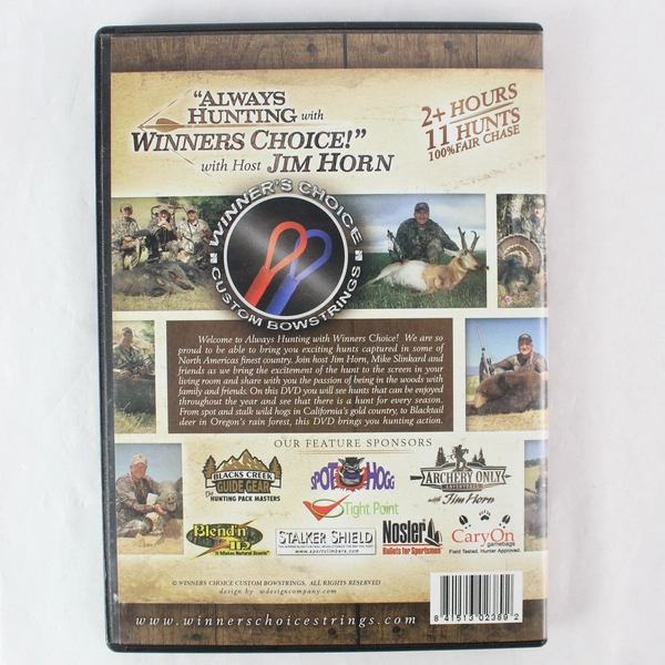 Always Hunting with Winners Choice With Host Jim Horn DVD Hunting Sports