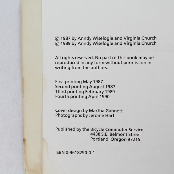 Best Bike Rides Around Portland 1990 PB by Andy Wiselogle & Virginia Church