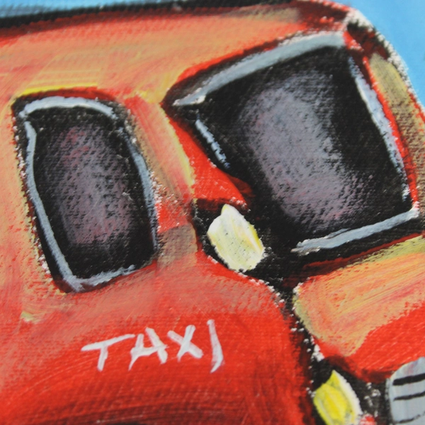 Original Taxi Painting On Canvas by Ahumbulani Mpofu Of Zimbabwe
