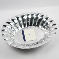 Old Town Imports Pewter Scalloped Oval Serving Bowl #392379 Mexican Made