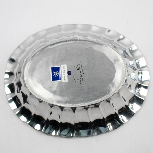 Old Town Imports Pewter Scalloped Oval Serving Bowl #392379 Mexican Made