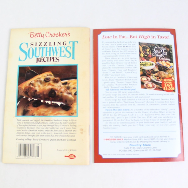 Lot Of 2 Recipe Booklets Sizzling Southwest Recipes (#28) & Recipe Collection