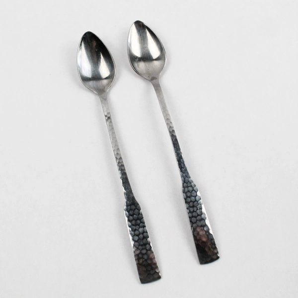 Lot of 2 Rogers Iced Tea Spoons Stainless Steel Brushed Silver