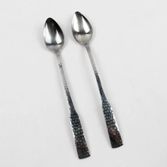 Lot of 2 Rogers Iced Tea Spoons Stainless Steel Brushed Silver