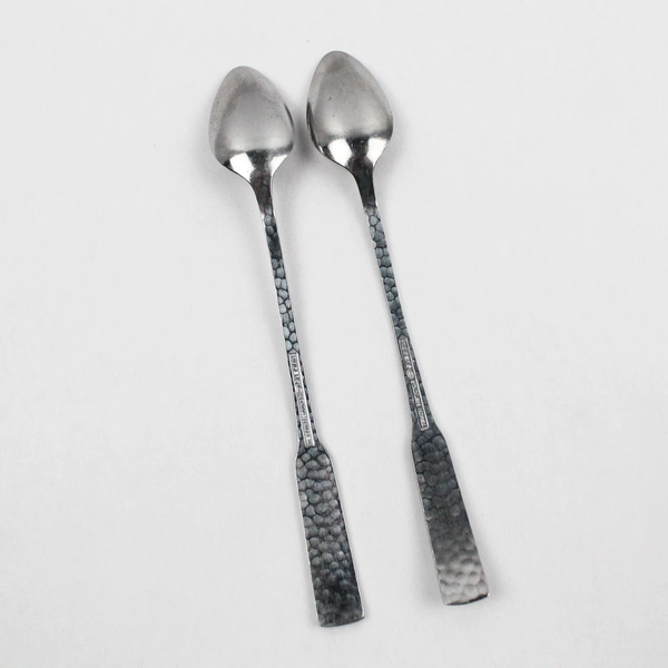 Lot of 2 Rogers Iced Tea Spoons Stainless Steel Brushed Silver