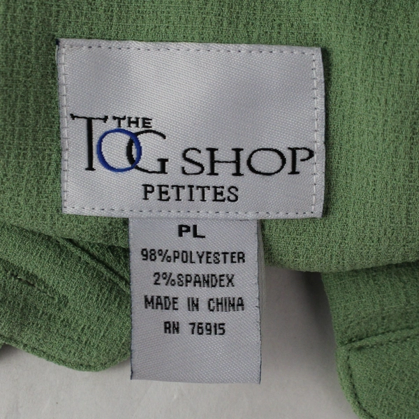 The Tog Shop Petites Long Sleeve Button-Up Shirt Blouse Green Size PL Pre-Owned