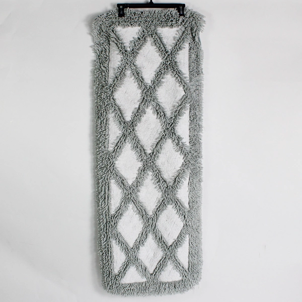 Unbranded Gray Microfiber Diamond Patterned Bath Rug 20" x 54"