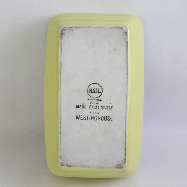 Vtg Hall For Westinghouse Butter Yellow Refrigerator Baking Dish 5084 US Made