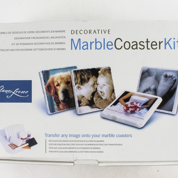 Tilano Fresco Arts Marble Coaster Kit Photo Transfer Coasters Open Box