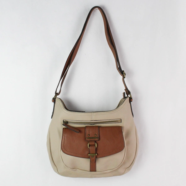 Rosetti Beige & Brown Faux Leather Women's Handbag Purse - Good Condition