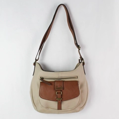 Rosetti Beige & Brown Faux Leather Women's Handbag Purse - Good Condition