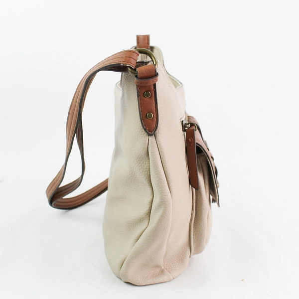 Rosetti Beige & Brown Faux Leather Women's Handbag Purse - Good Condition