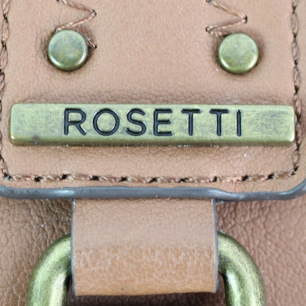 Rosetti Beige & Brown Faux Leather Women's Handbag Purse - Good Condition