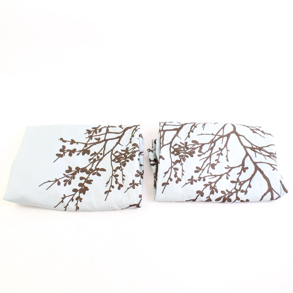 Set of 2 Victoria Classics Brown and Blue Branch Print Pillowcases 24" x 40"