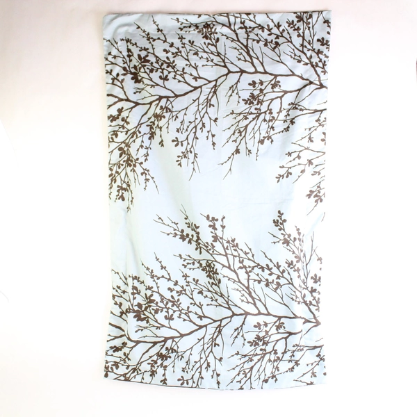 Set of 2 Victoria Classics Brown and Blue Branch Print Pillowcases 24" x 40"