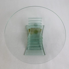 Partylite Stratus 3 Wick Blue Tinted Glass Candle Holder Large P7725