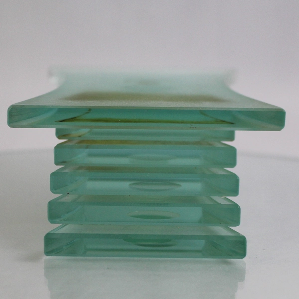 Partylite Stratus 3 Wick Blue Tinted Glass Candle Holder Large P7725