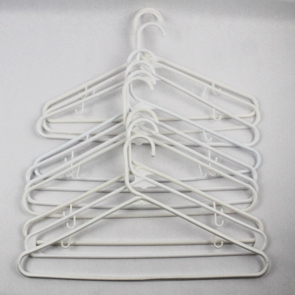 Lot of 10 Tubular White Hangers Standard Size for Closet Storage Organization