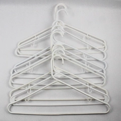 Lot of 10 Tubular White Hangers Standard Size for Closet Storage Organization