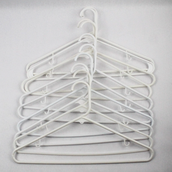 Lot of 10 Tubular White Hangers Standard Size for Closet Storage Organization