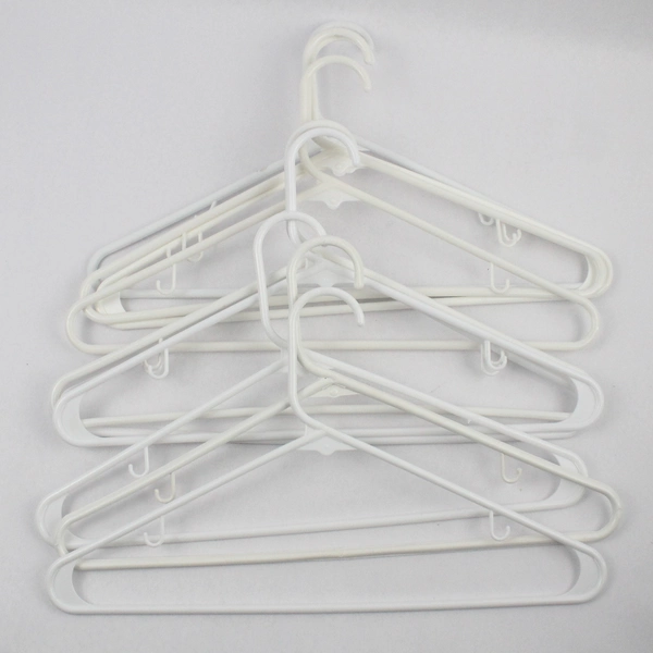 Lot of 10 Tubular White Hangers Standard Size for Closet Storage Organization