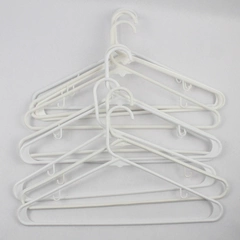 Lot of 10 Tubular White Hangers Standard Size for Closet Storage Organization