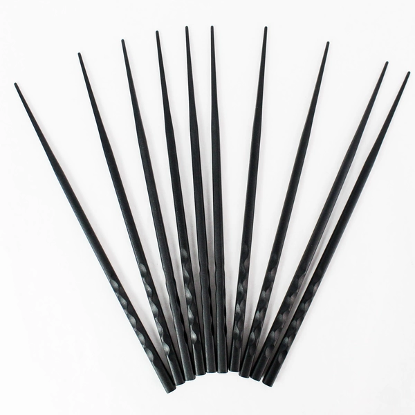 Set of 10 Black Reusable 9" Chopsticks Kitchen Utensils - Pre-Owned