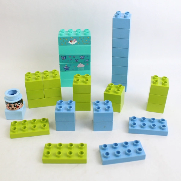 Lot of 65 Mega Bloks Bricks Pink Teal Lavender Light Blue Green
