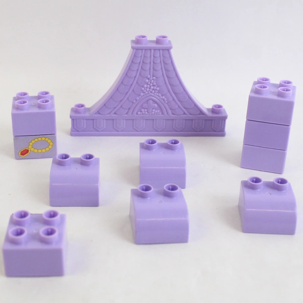 Lot of 65 Mega Bloks Bricks Pink Teal Lavender Light Blue Green