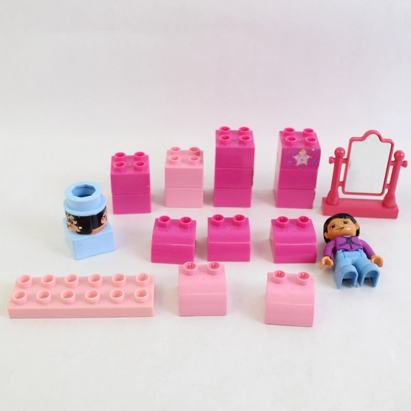 Lot of 65 Mega Bloks Bricks Pink Teal Lavender Light Blue Green