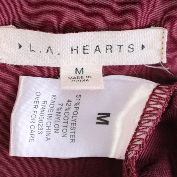 LA Hearts Maroon Red Zip-Up Jacket Women's Size Medium