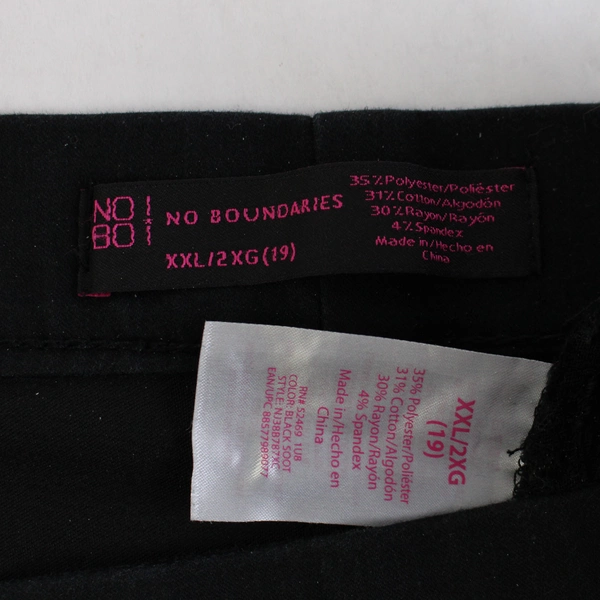 No Boundaries Solid Black Skinny Jeggings Juniors Size 2XL 19
