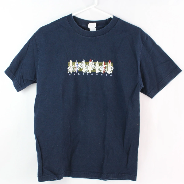 Alstyle Navy Blue Surfboard Design T-Shirt, Adult Size Medium, Pre-Owned