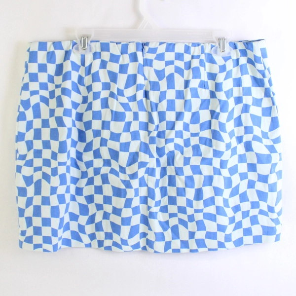 Stitch & Pine Blue and White Checkered Skirt Women's Size XL