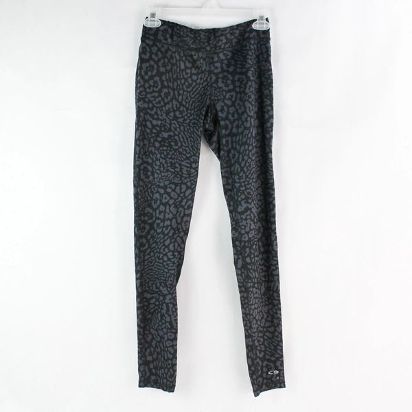 C9 Champion Duo Dry Gray Jaguar Print Leggings Women's Small, Pre-owned