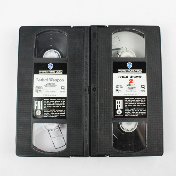 Lot of 2 VHS Tape Movies Lethal Weapon I & II Mel Gibson Danny Glover