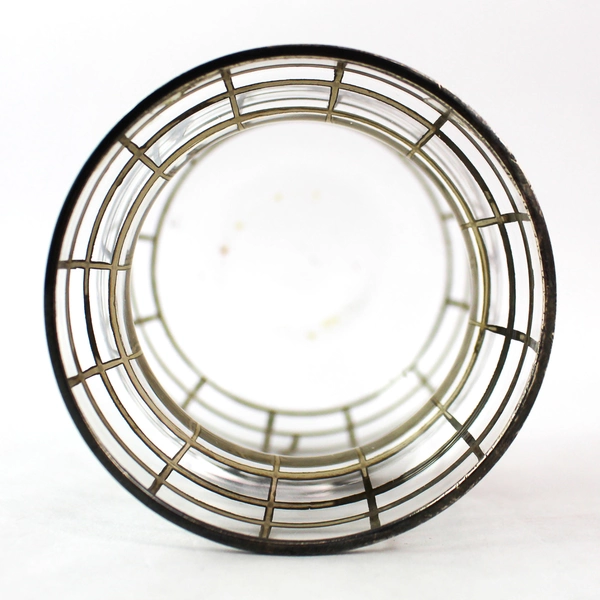 Vintage Silver Tone Metal Overlay Jam Jelly Jar Flowers On Lattice Pattern