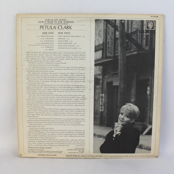 Pet Clark These Are My Songs 1967 Vinyl LP Warner Bros. ST 91348