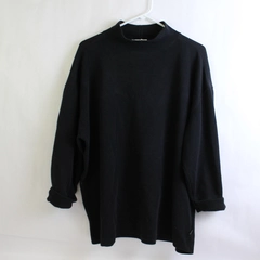 Vintage Express Tricot Solid Black Oversized Knit Sweater Women's Size Medium