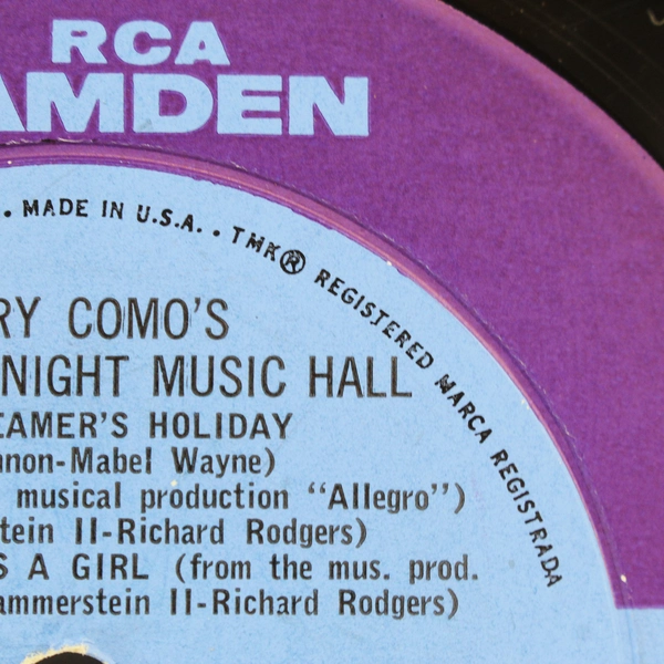 Perry Como Wednesday Night Music Hall CAL-511 LP Vinyl Record - Pre-Owned