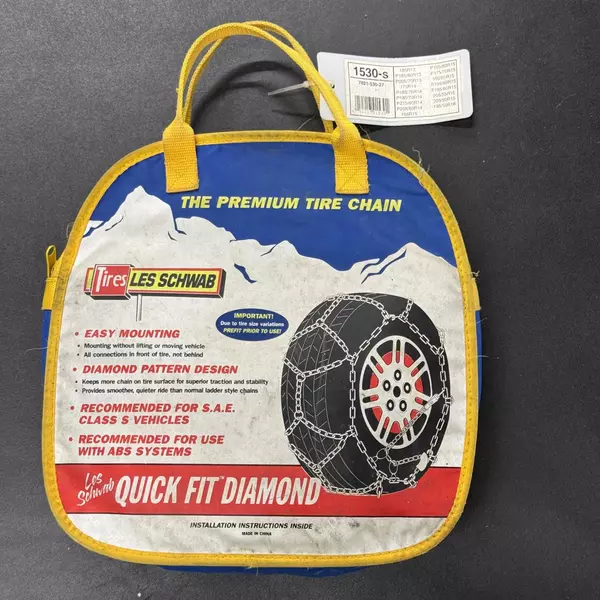 Les Schwab Quick Fit Diamond Pattern Tire Snow Chains 13"-16" Rims Used