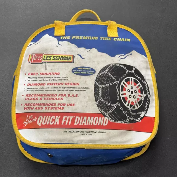 Les Schwab Quick Fit Diamond Pattern Tire Snow Chains 13"-16" Rims Used