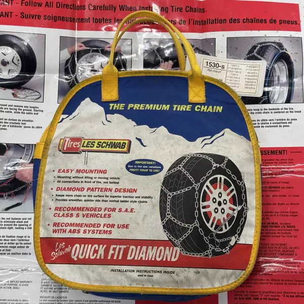 Les Schwab Quick Fit Diamond Pattern Tire Snow Chains 13"-16" Rims Used